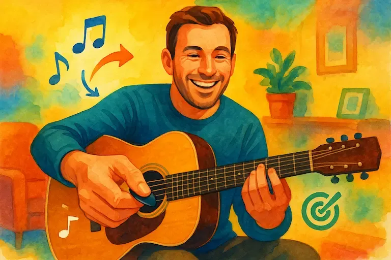 Vidéo apprenant à tenir un médiator guitare