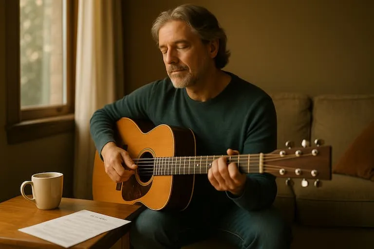 Serge jouant de la guitare