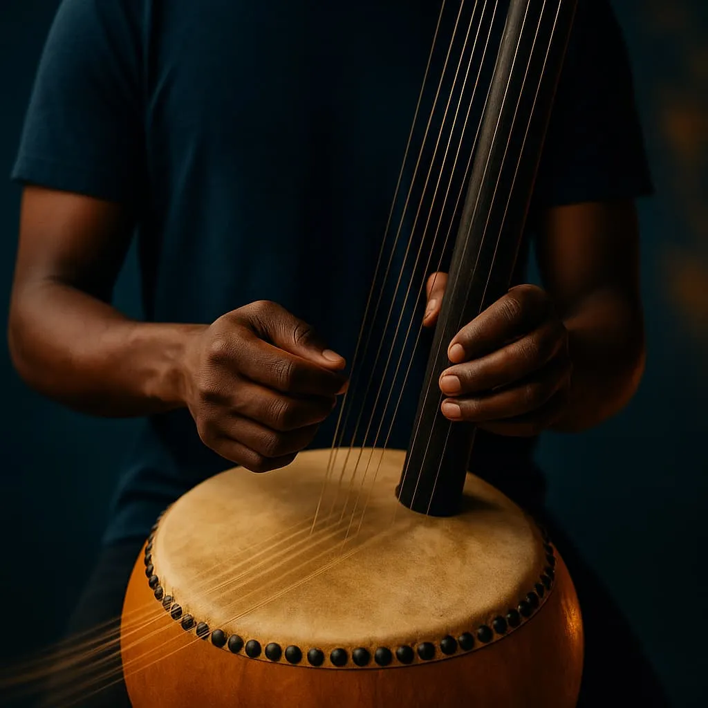 Kora : 21 cordes, grande calebasse et jeu polyphonique de griot