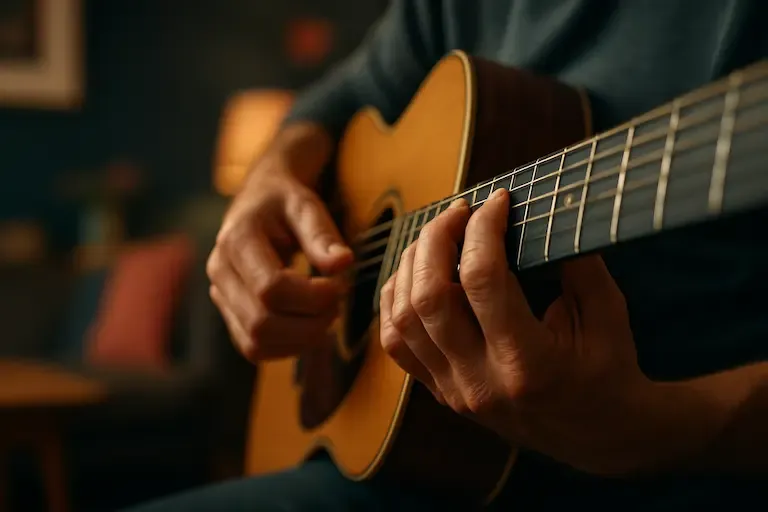 Mains jouant un accord émotionnel