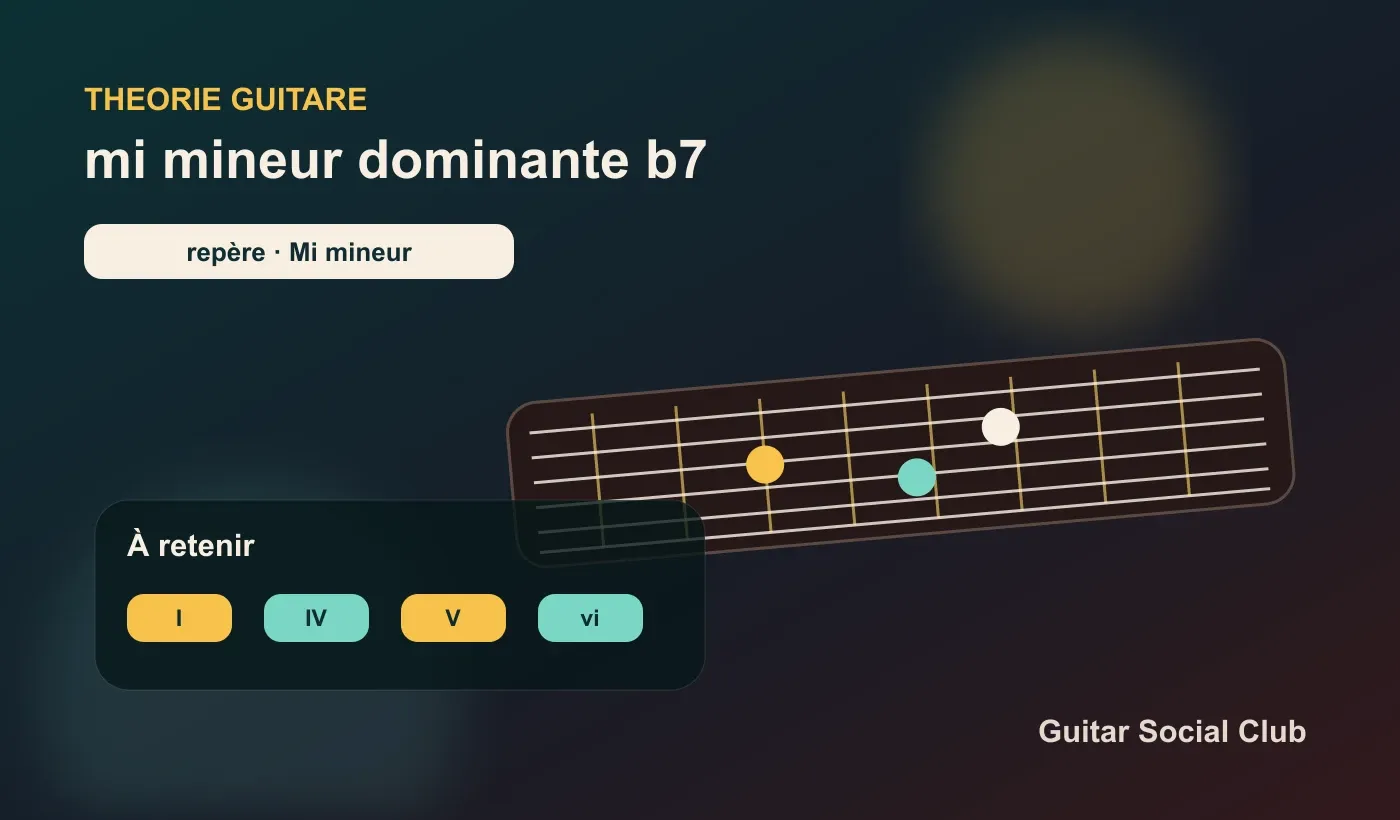 Mi mineur à la guitare : B7 comme dominante vers Em