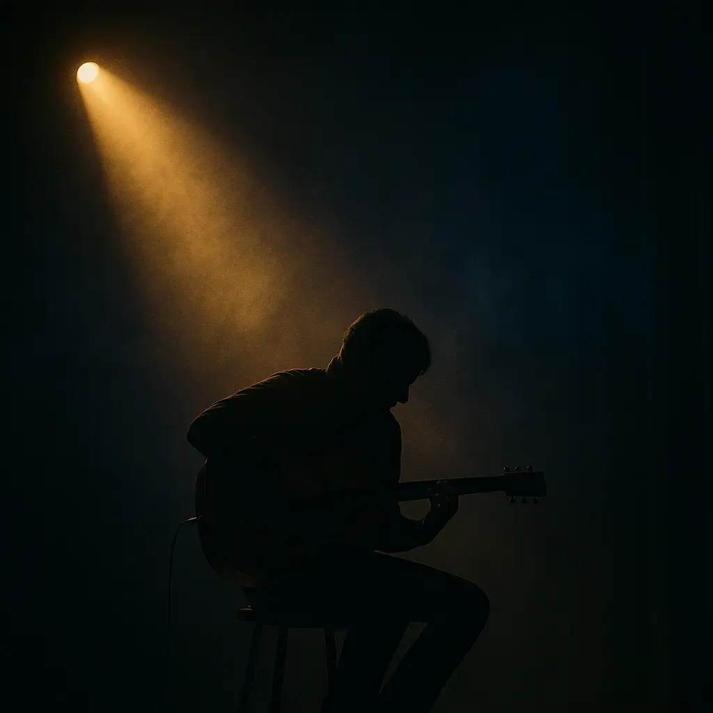 Ambiance cinématique en Open Dm sur guitare folk