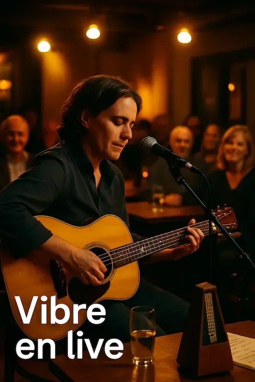 Performance live émotionnelle d'un guitariste