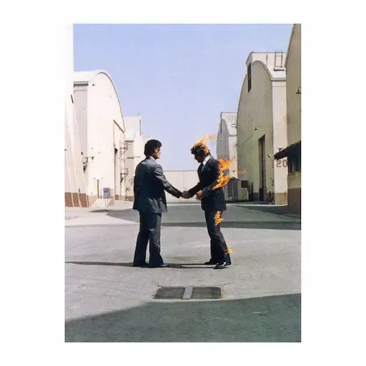 Pochette de l'album Wish You Were Here (1975), symbole du rock progressif