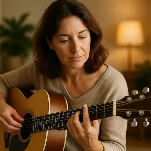 Sophie jouant Someone Like You à la guitare