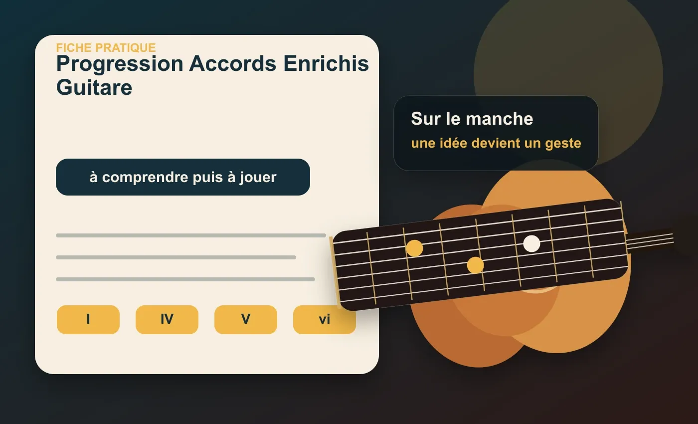 Progression guitare enrichie sans surcharger le jeu
