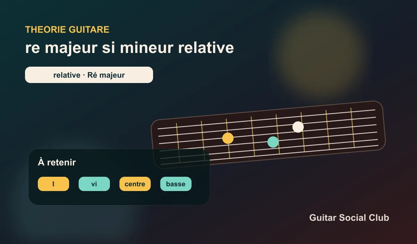 Ré majeur et Si mineur à la guitare : relative mineure