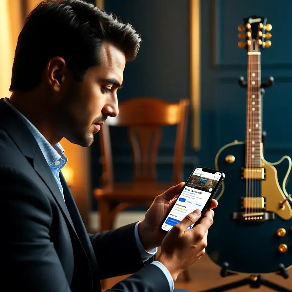 SEO local pour professeur de guitare – fiche Google Business et avis clients
