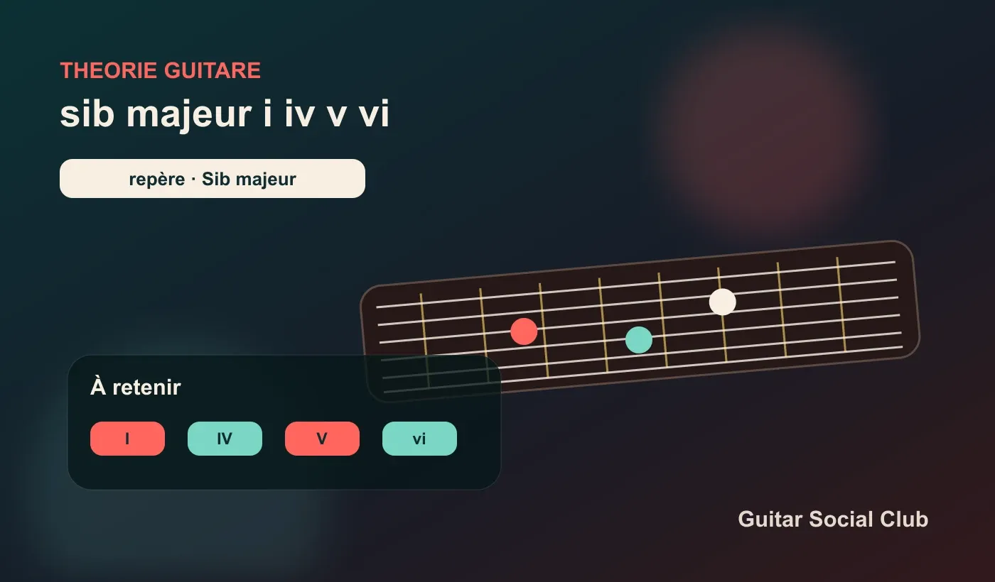 Sib majeur à la guitare : I IV V vi