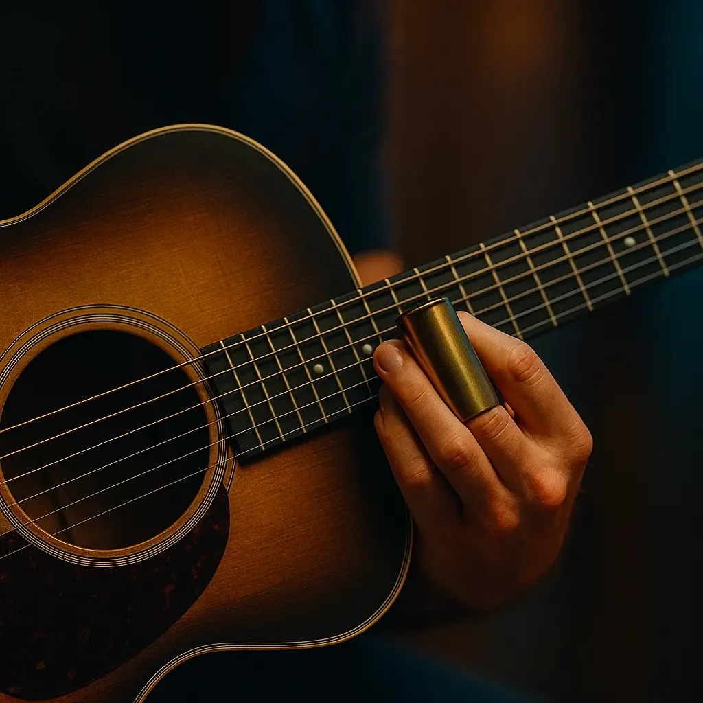 Open F guitare : accordage C F C F A C, slide roots, sustain chaleureux