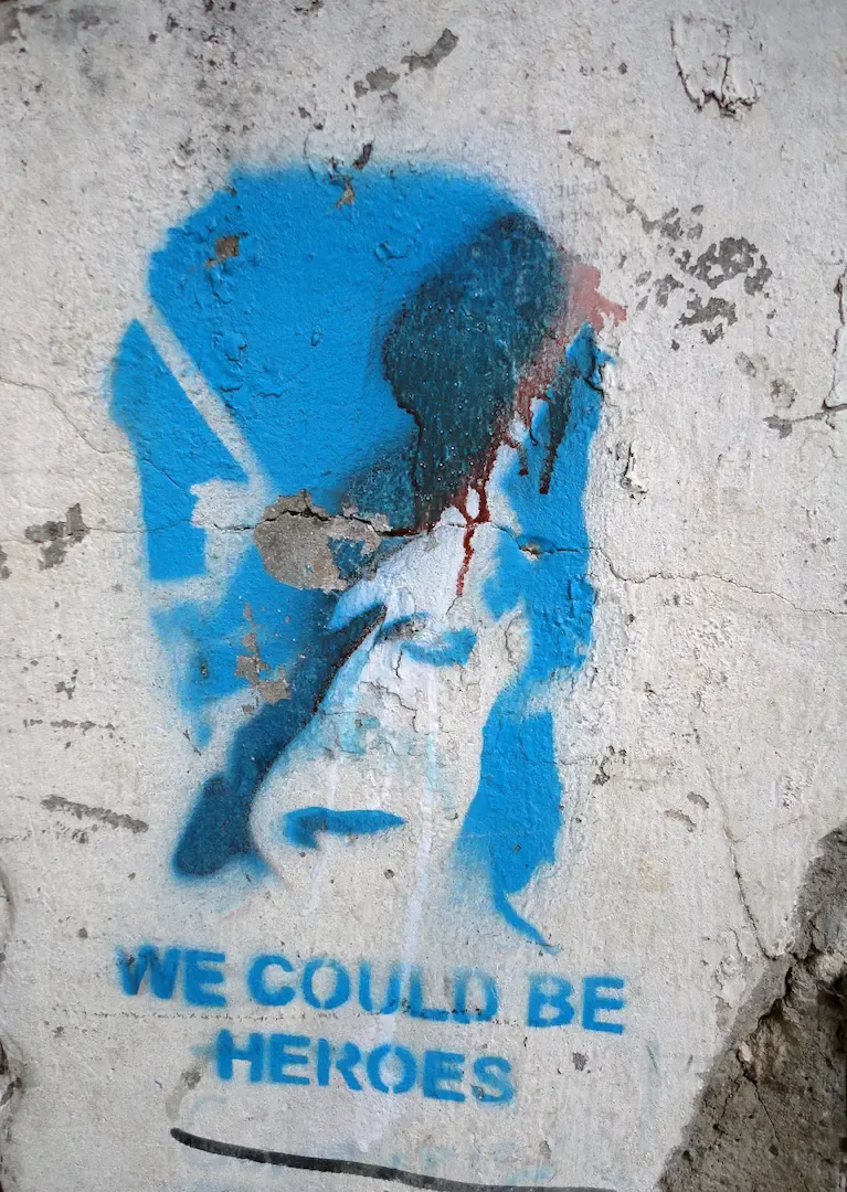 Street art de David Bowie, We Could Be Heroes