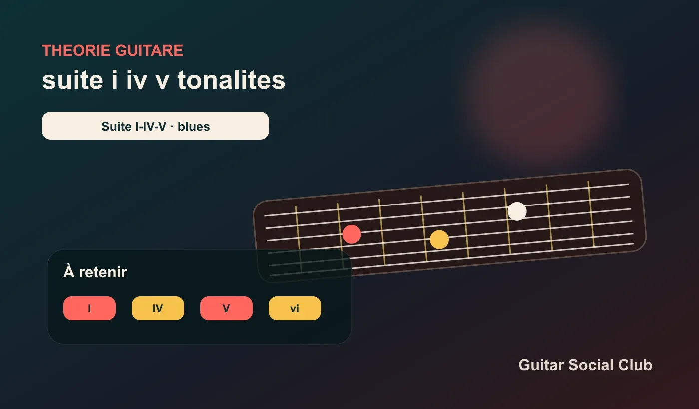 Suite I-IV-V dans plusieurs tonalités à la guitare
