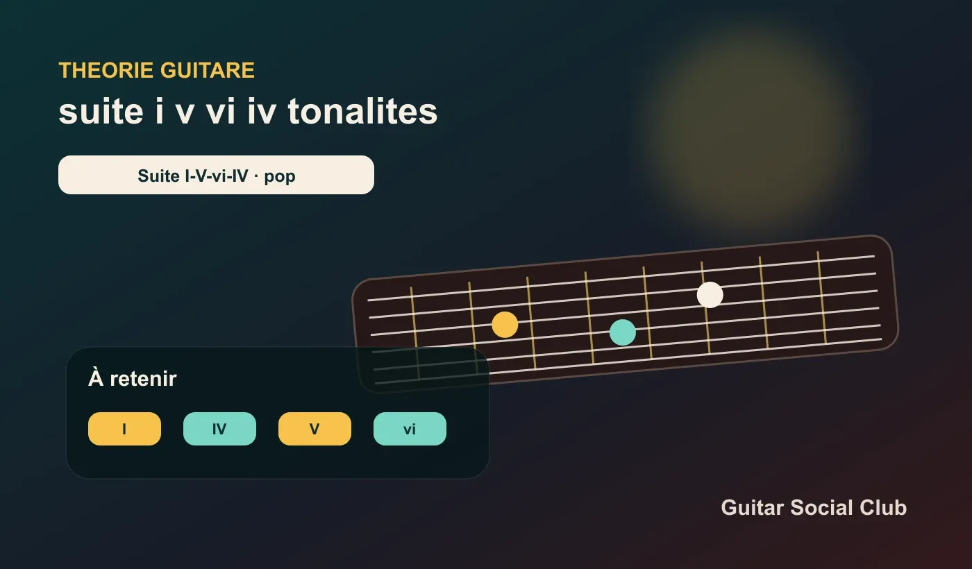 Suite I-V-vi-IV dans plusieurs tonalités à la guitare