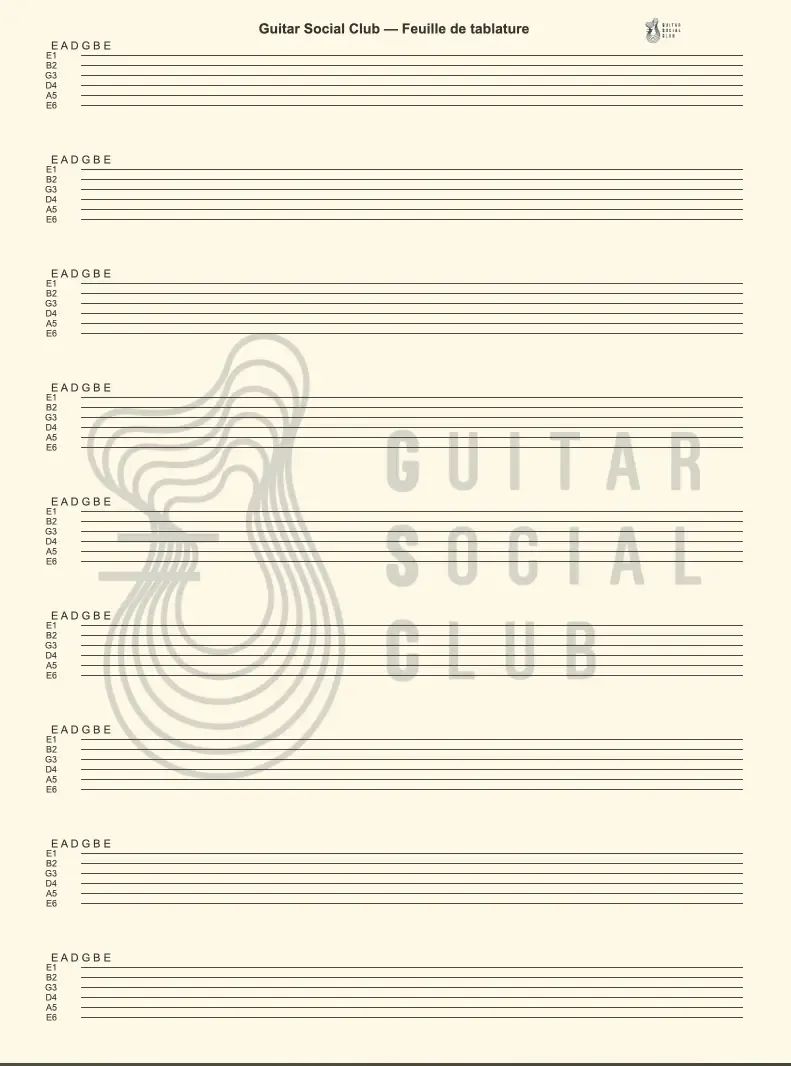 Tablature vierge en thème ivoire
