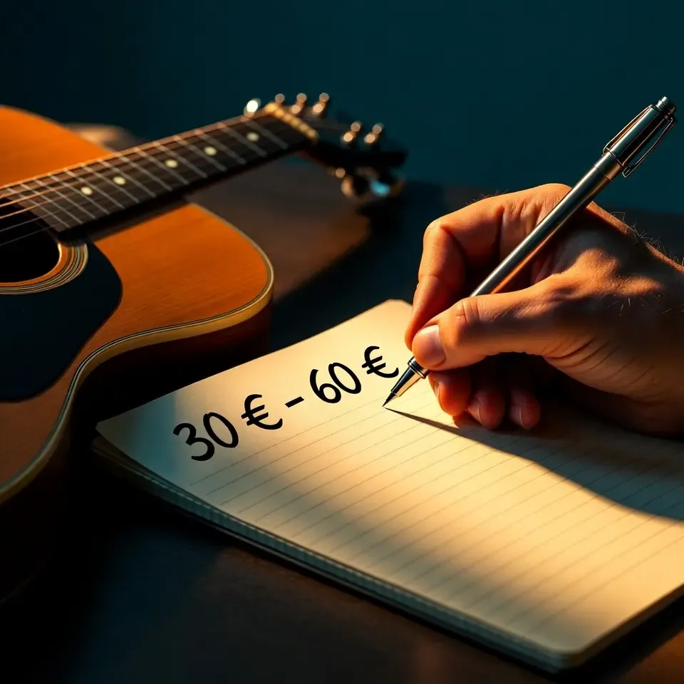 Tarifs cours de guitare 2025