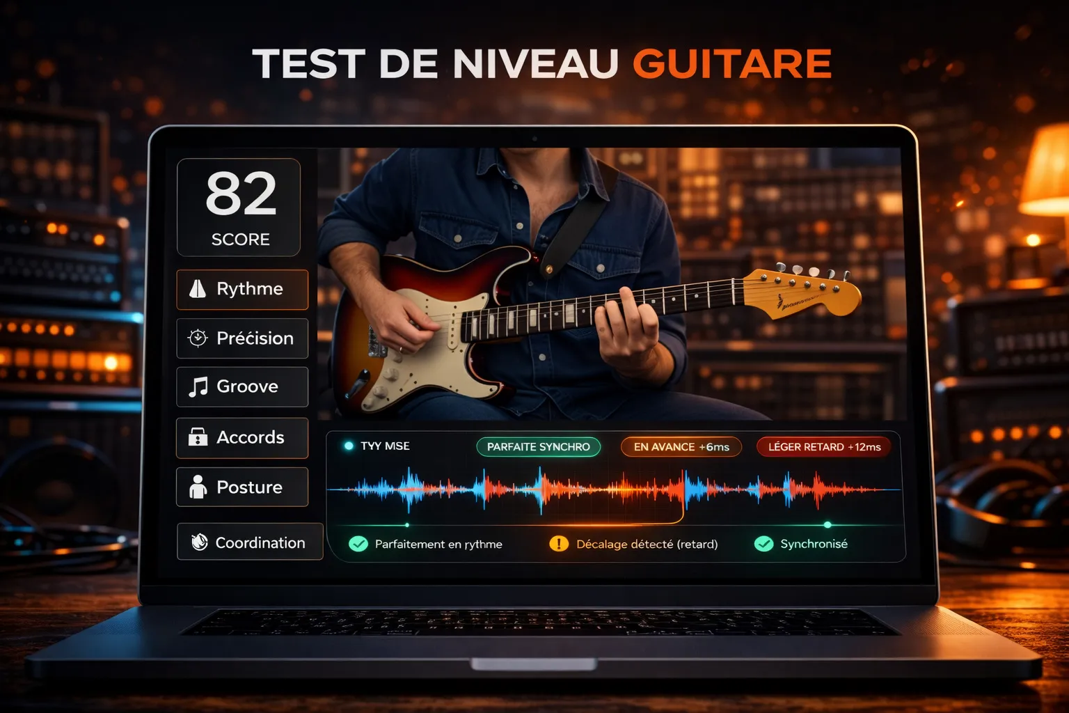 Visuel du test de niveau guitare dans Guitar Social Club