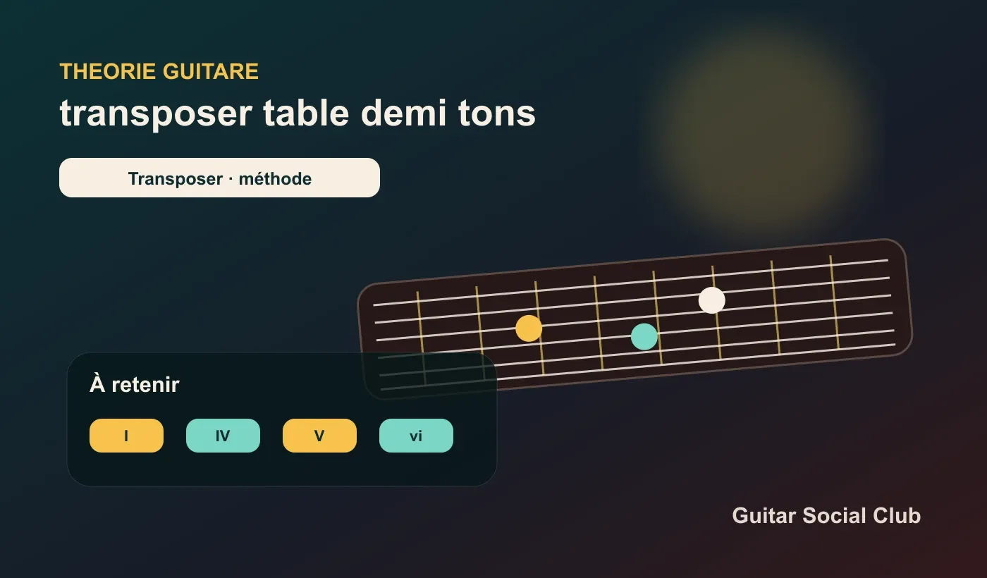 Table de transposition guitare par demi-tons