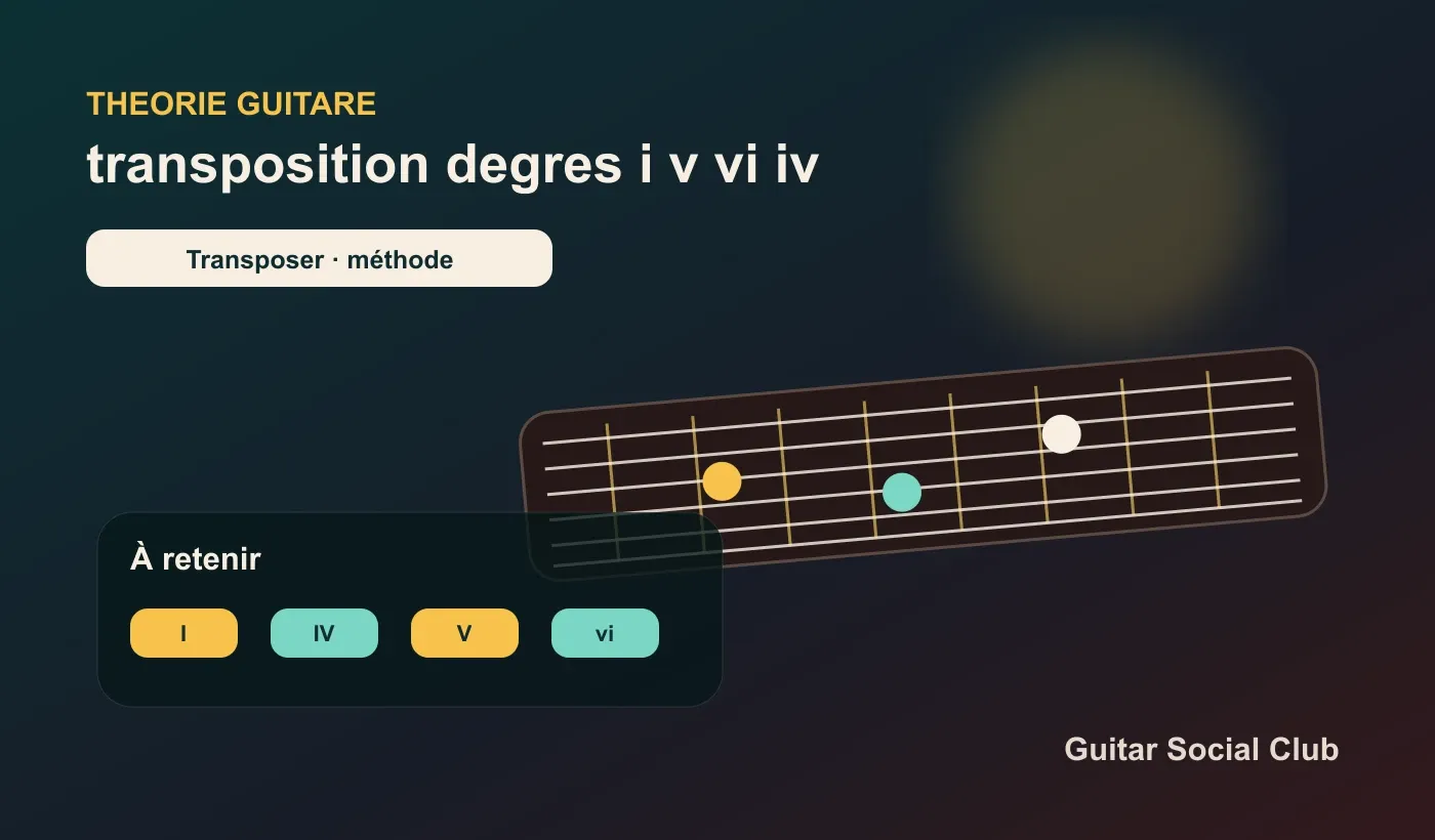 Transposer une progression à la guitare avec les degrés I-V-vi-IV