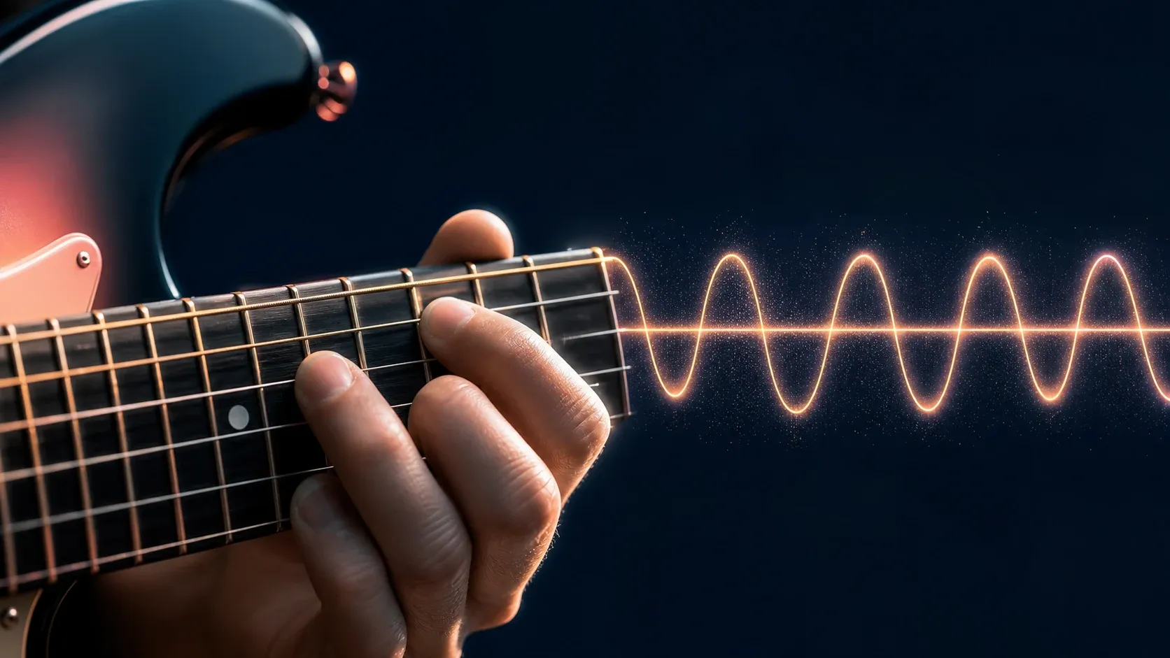 Vibrato de guitare régulier oscillant autour d'une note stable