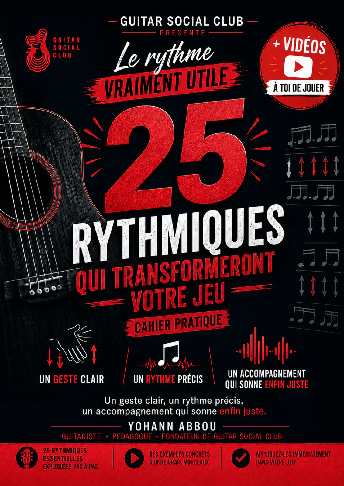 Couverture rouge du volume 2 25 rythmiques qui transformeront votre jeu