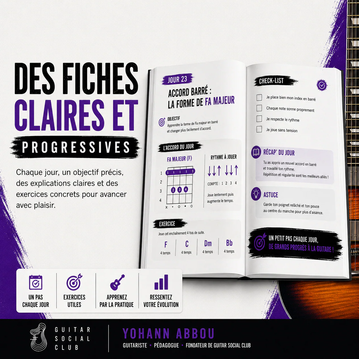Progression du volume 5 pour passer d’un accompagnement correct à un jeu plus solide, précis et musical