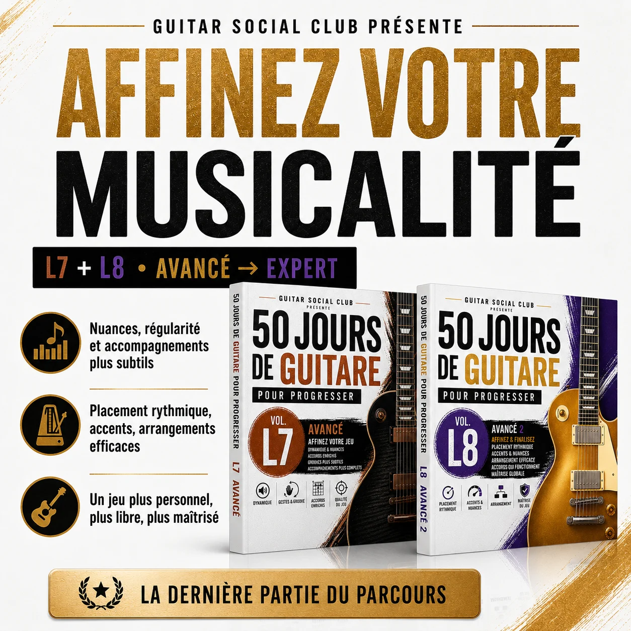 Volumes L3 et L4 pour renforcer l’accompagnement les rythmiques les barrés simples le ternaire et le tempo