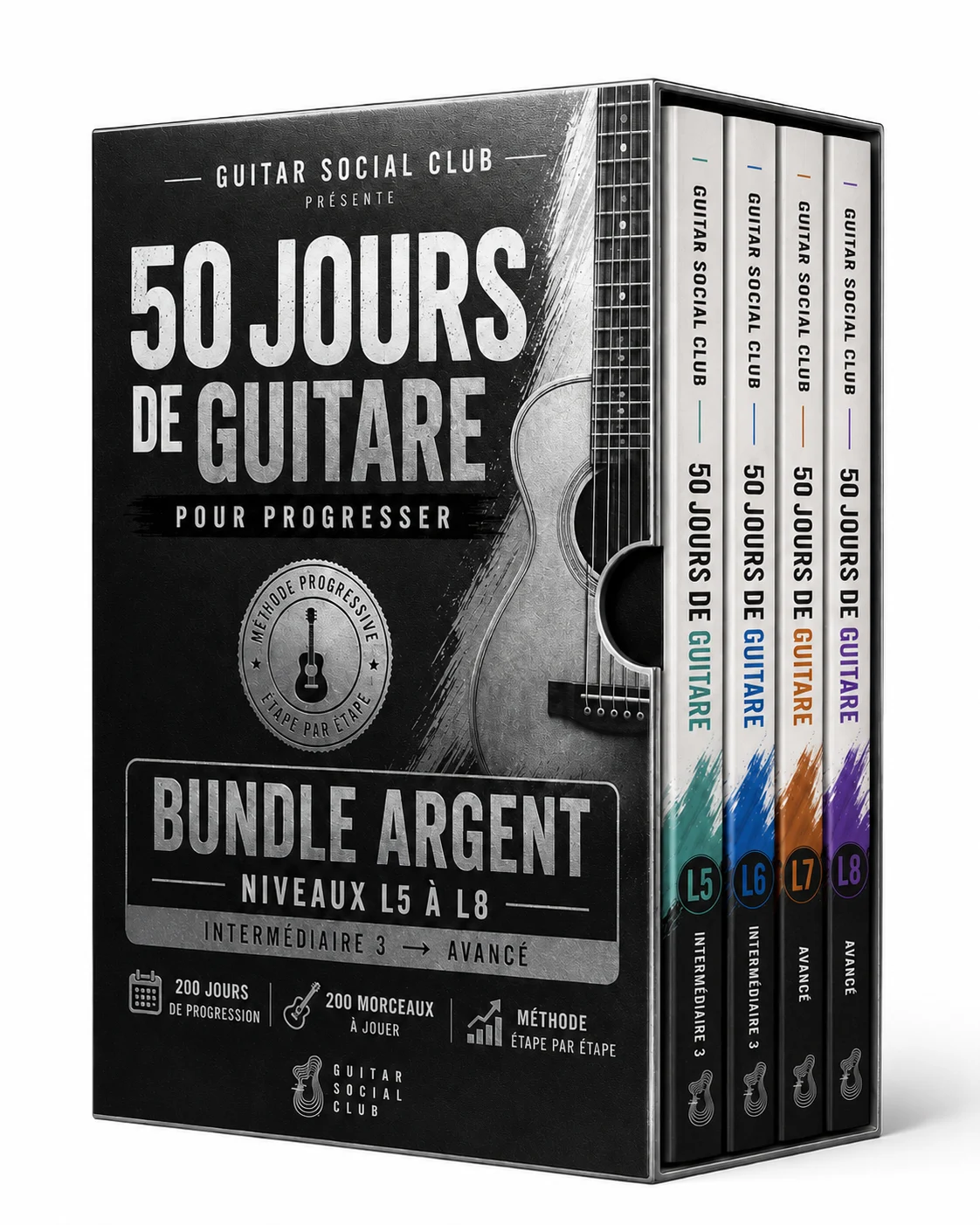 Bundle Argent 50 jours de guitare pour progresser niveaux L5 à L8