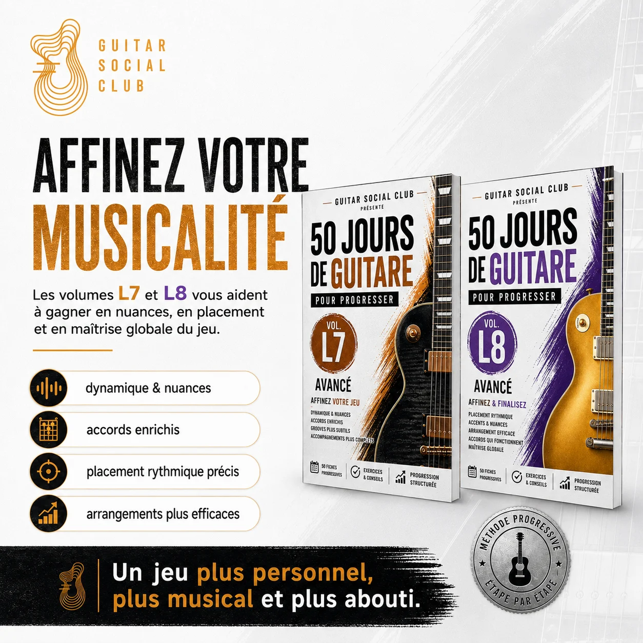 Méthode Guitar Social Club par Yohann Abbou pour franchir un cap à la guitare avec une progression claire
