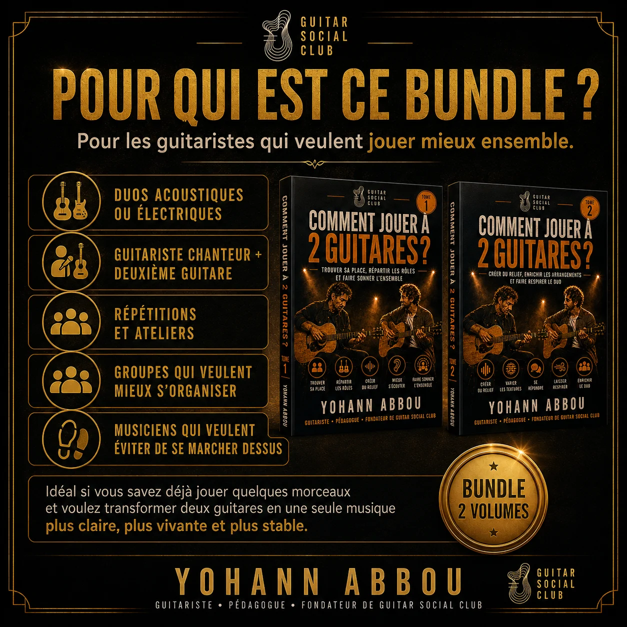 Résumé du bundle Comment jouer à 2 guitares pour transformer deux parties en un arrangement clair vivant stable et musical