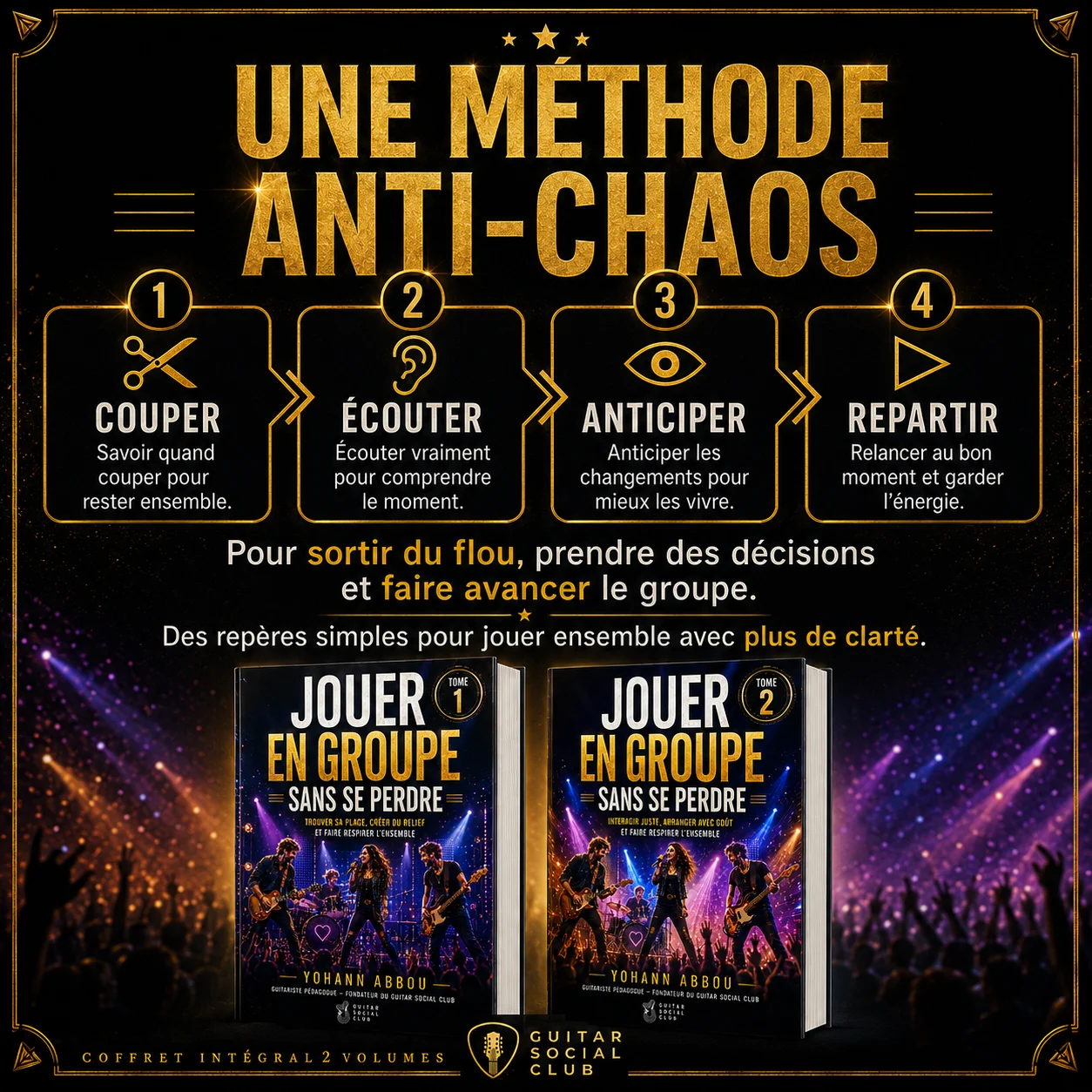 Méthode pour écouter se placer suivre la grille et faire respirer l’ensemble en groupe