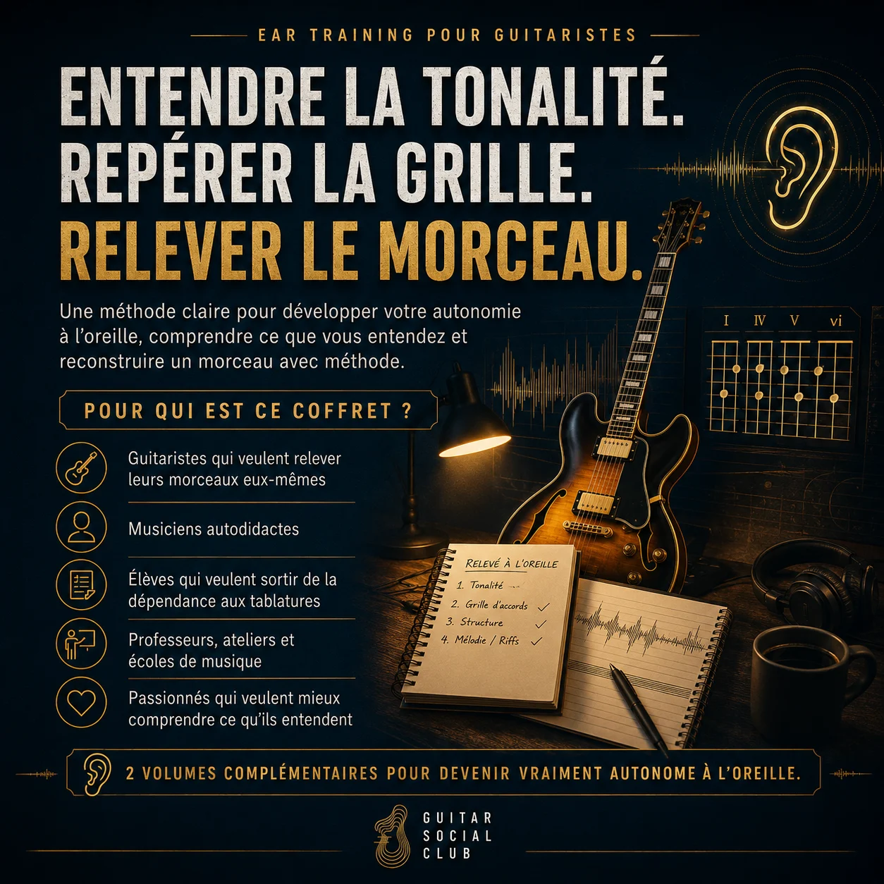 Diagnostic pour les guitaristes qui veulent devenir moins dépendants des tablatures et mieux comprendre ce qu’ils entendent