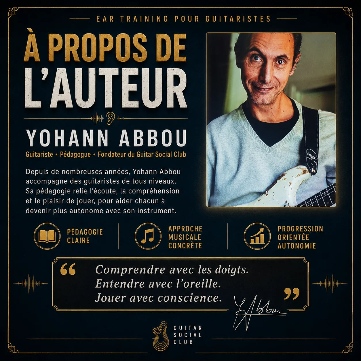 Résumé du bundle La guitare à l’oreille pour gagner en autonomie musicale face aux morceaux que l’on aime