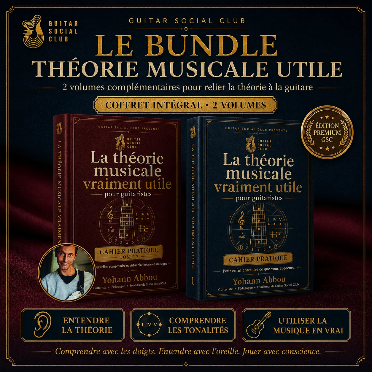Présentation du bundle La théorie musicale vraiment utile pour guitaristes avec deux volumes complémentaires