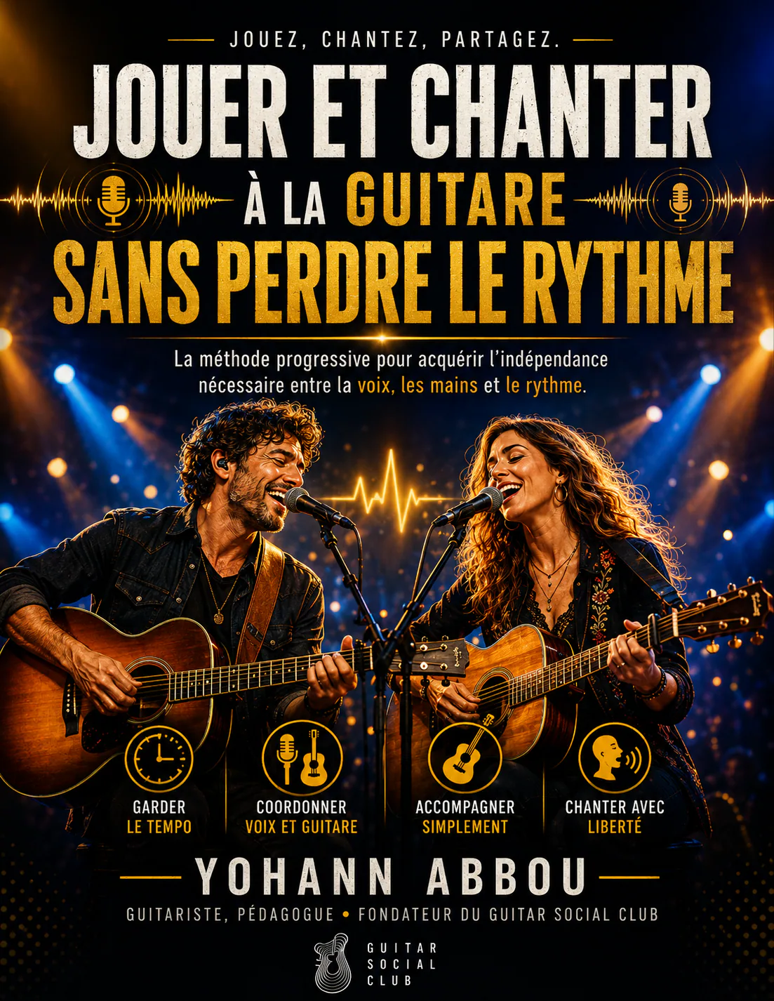 Livre Jouer et chanter à la guitare sans perdre le rythme : Contenu structuré pour progresser vite : notions essentielles, exercices guidés et repères concrets pour appliquer immédiatement la méthode en pratique réelle. pour progresser à la guitare avec une méthode claire