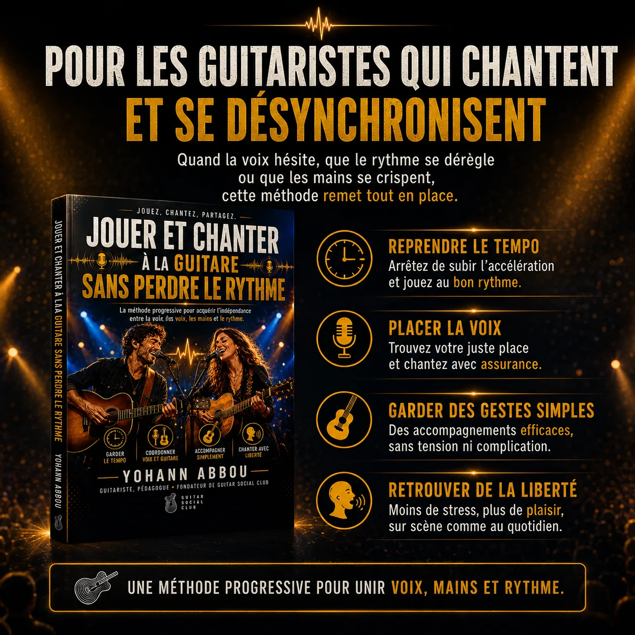 Diagnostic du livre pour les guitaristes qui chantent et se désynchronisent entre la voix, les mains et le rythme