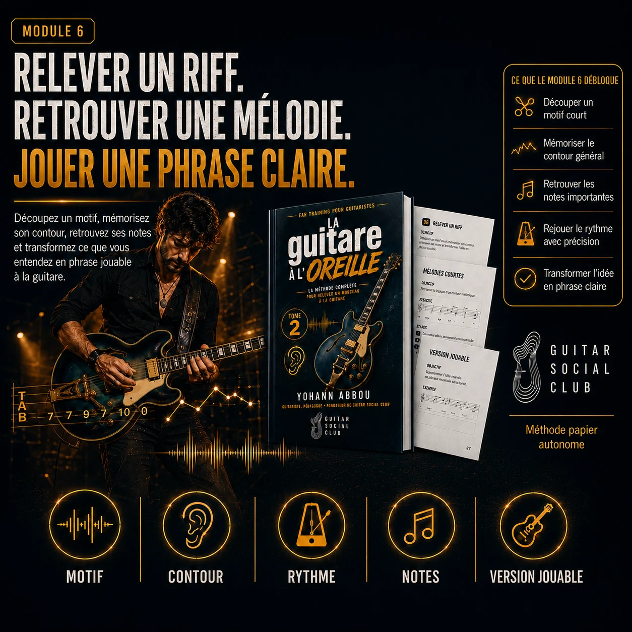 La guitare à l'oreille Tome 2 - relever un riff et retrouver une mélodie