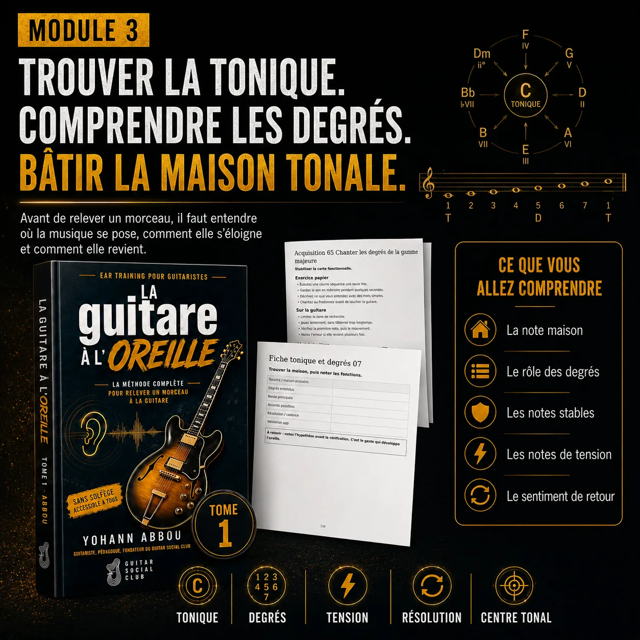 Module pour trouver la tonique, comprendre les degrés et bâtir la maison tonale d’un morceau