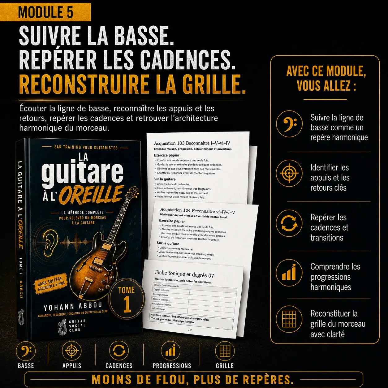Méthode pour suivre la basse, repérer les cadences et reconstruire une grille de morceau avec plus de repères