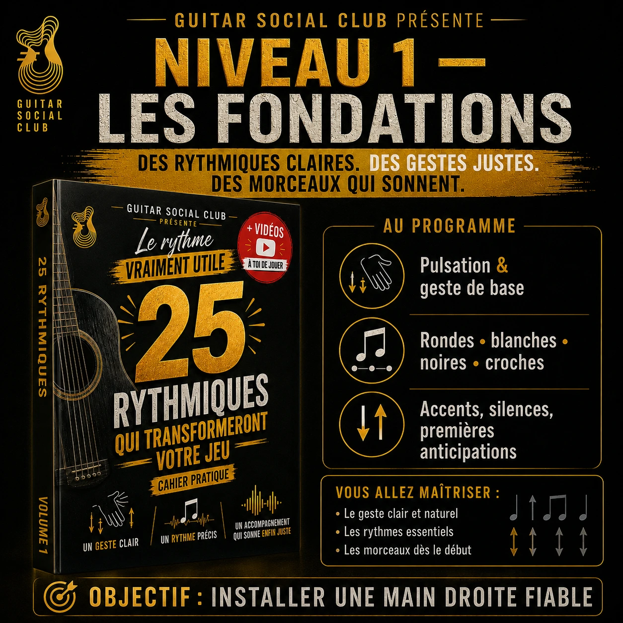 Volume 1 fondations pour poser la pulsation, les valeurs simples, le balancier et les premiers silences
