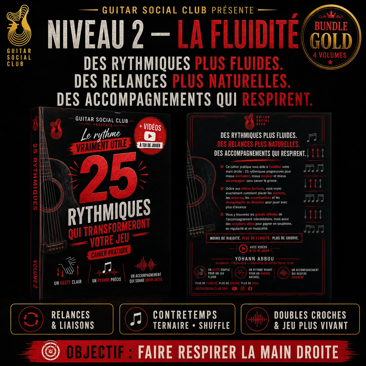 Volume 2 fluidité pour travailler relances, liaisons, contretemps, ternaire, shuffle et doubles croches
