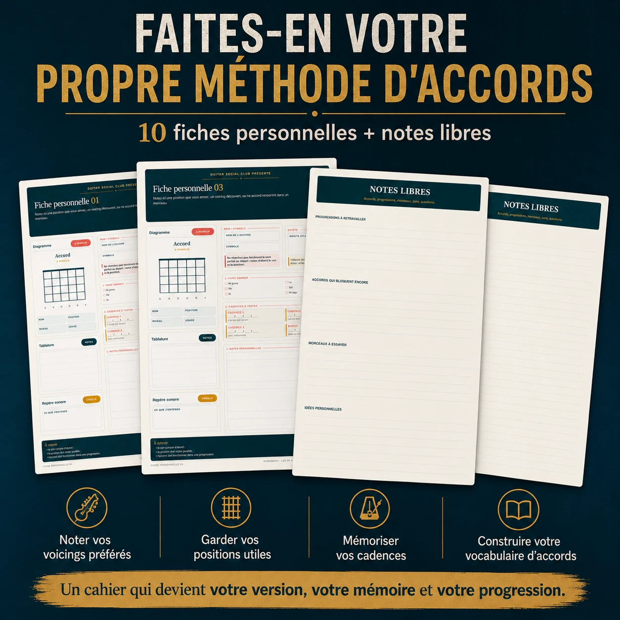 Vidéos pas à pas incluses pour voir les doigts, les transitions et les erreurs fréquentes