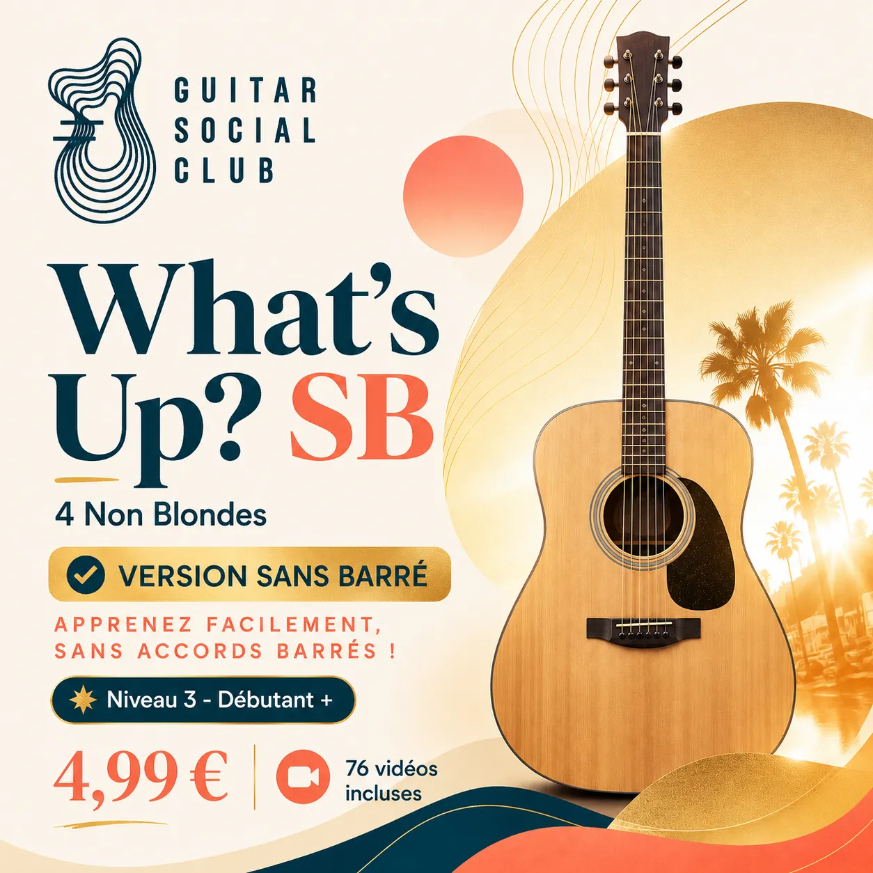 Couverture boutique lumineuse du morceau What's Up? - 4 Non Blondes pour Guitar Social Club