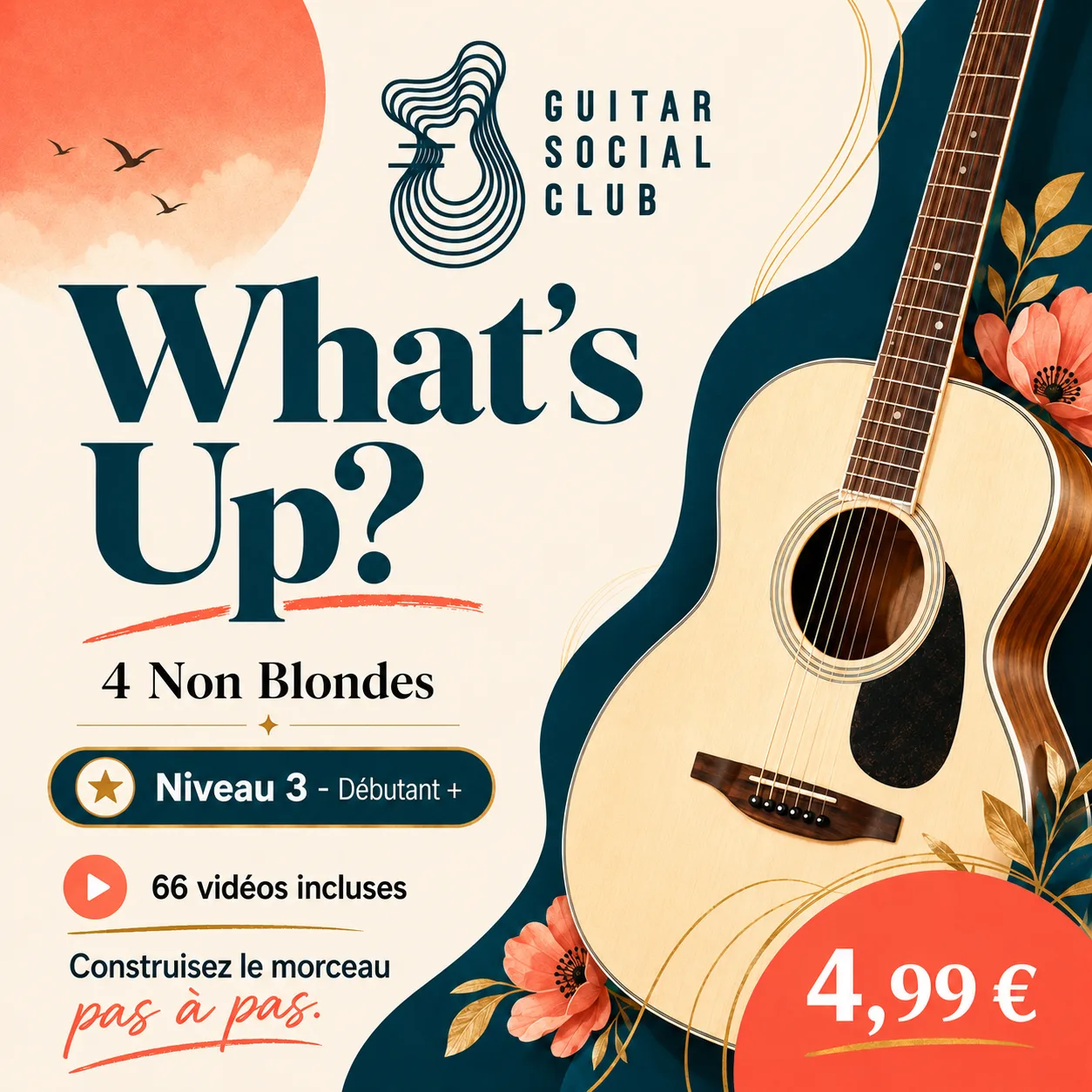 Couverture boutique lumineuse du morceau What's Up? - 4 Non Blondes pour Guitar Social Club