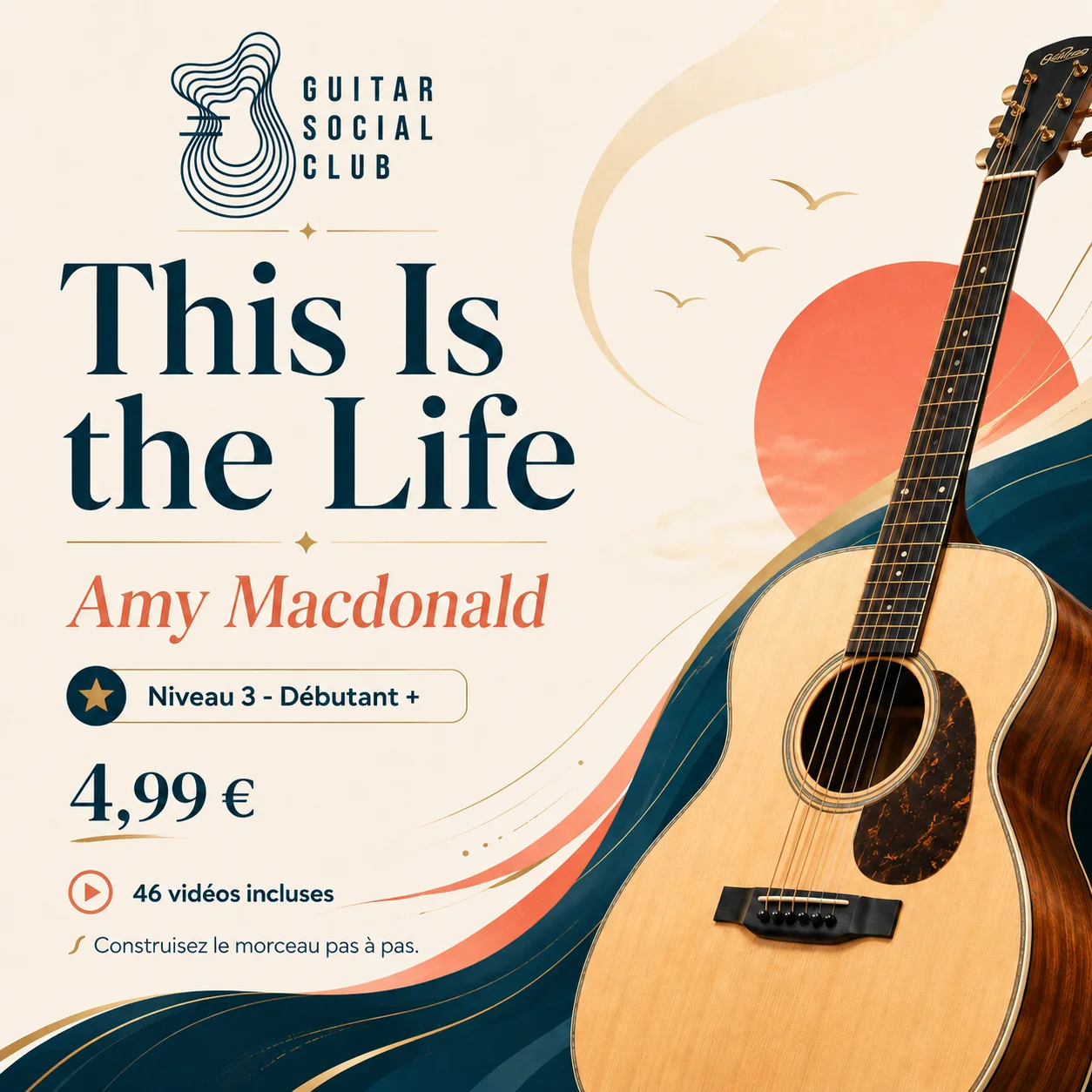 Couverture boutique lumineuse du morceau This Is the Life - Amy Macdonald pour Guitar Social Club