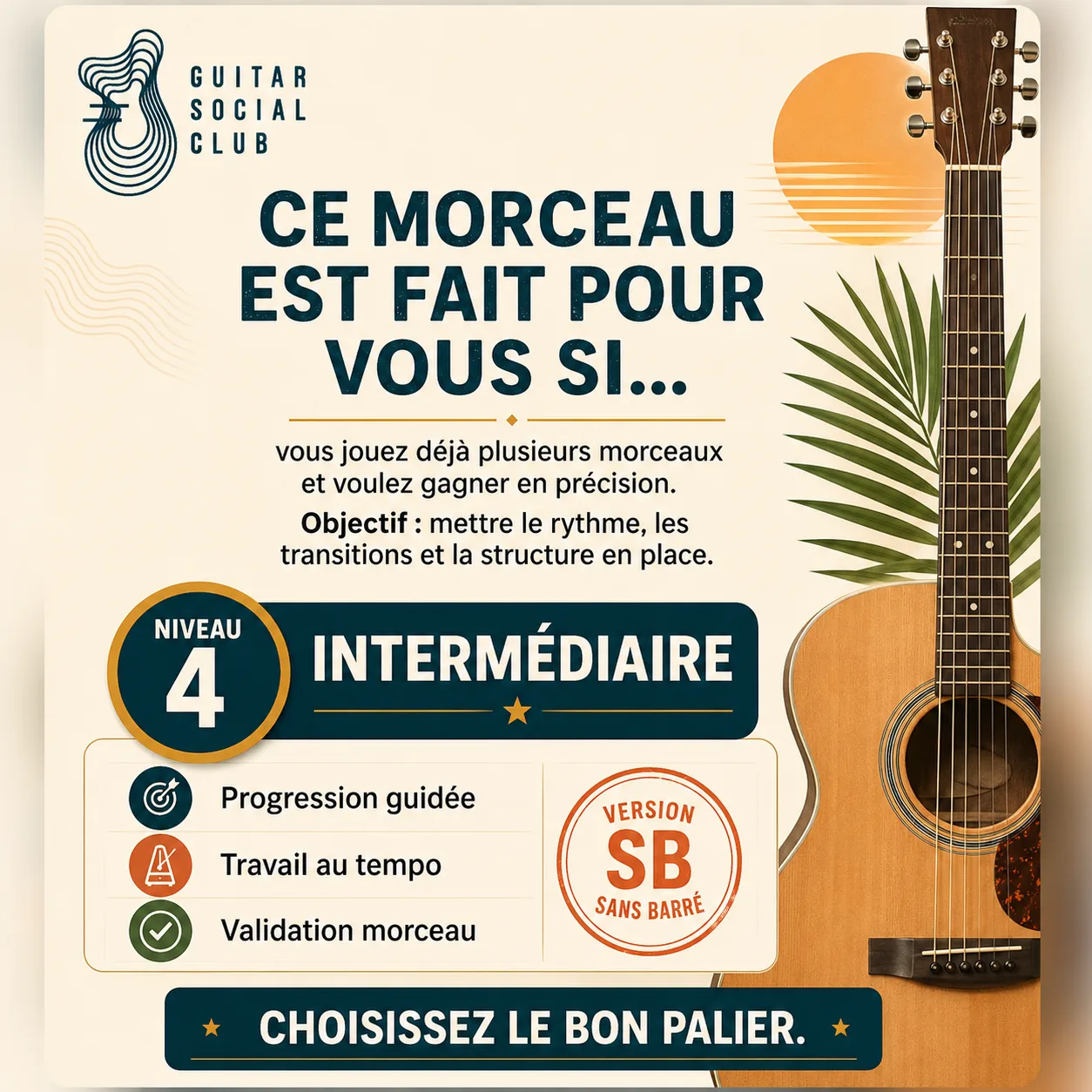 Diagnostic niveau et progression pour Could You Be Loved