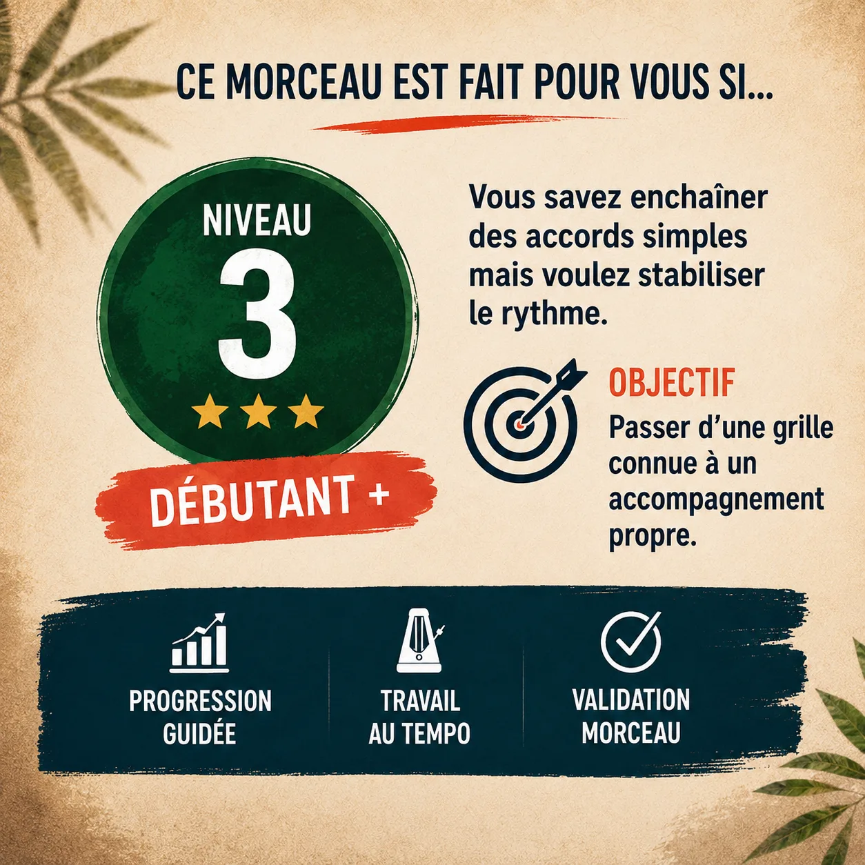 Diagnostic niveau et progression pour Redemption Song