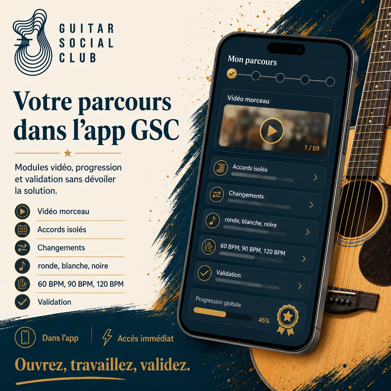 Mockup app Guitar Social Club du parcours Wanted Dead or Alive