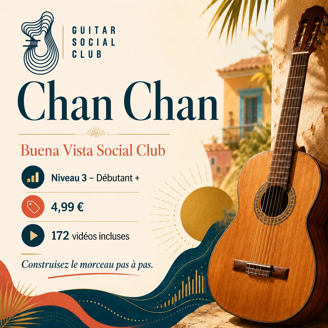 Couverture boutique lumineuse du morceau Chan Chan - Buena Vista Social Club pour Guitar Social Club