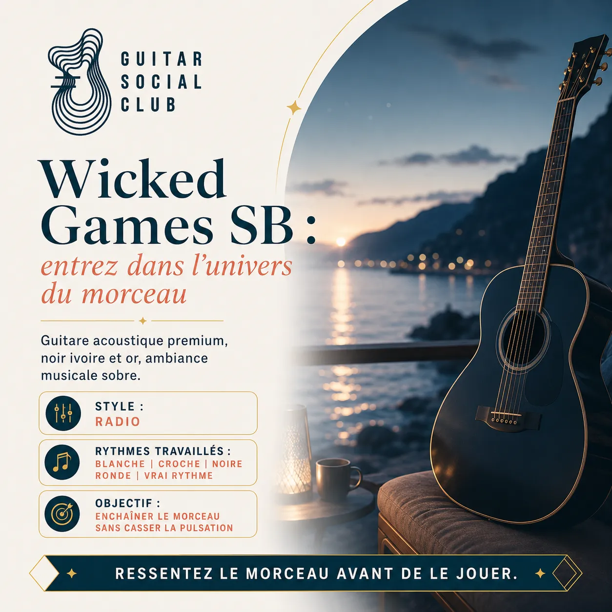 Ambiance guitare acoustique premium pour Wicked Games SB sans pochette ni artiste