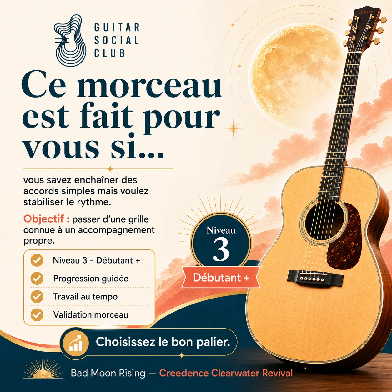 Diagnostic niveau et progression pour Bad Moon Rising